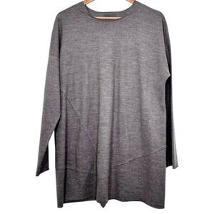 OSKA Brown 100% Wool Crewneck Sweater Longline‎ Lagenlook Sustainable Size M 6/8